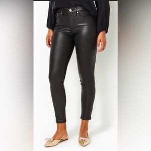 Lilly Pulitzer Eagan size 16 coated stretch pants NWOT black